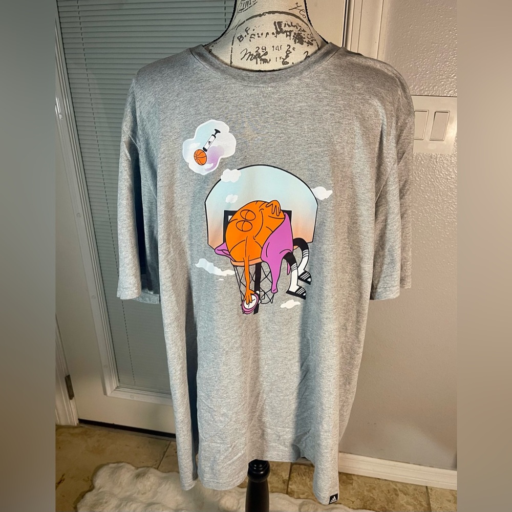 2XL adidas Limited Men's Slept on‎ Tee Basketball Medium Heather Gray Heather